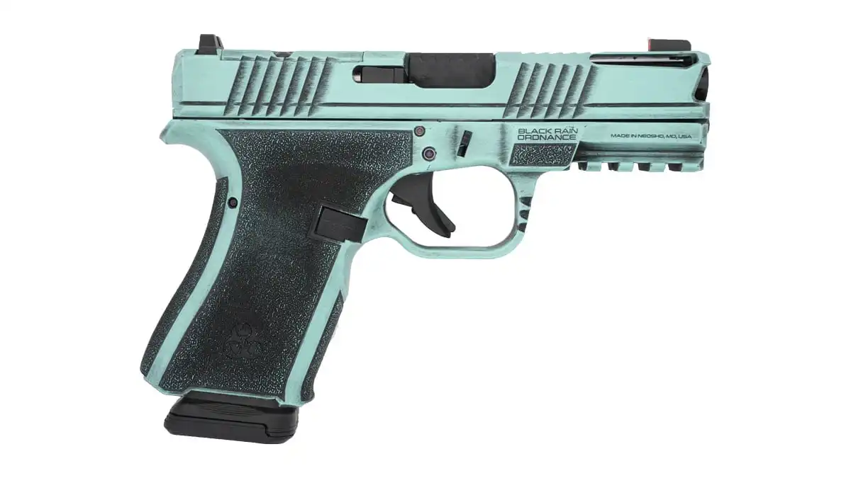 Black Rain Frontline+ Robins Egg Blue 9mm 15+1 Ported – Superb Compact Carry Pistol 6 Frontline+ compact pistol, right side